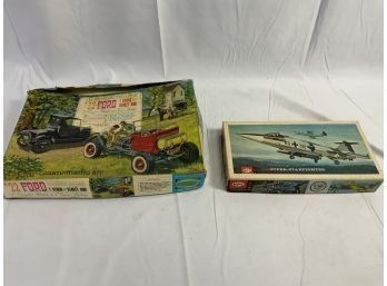 Two Vintage Model Kits Including Aurora Model T And UPC Super-starfighter