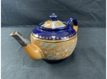Royal Doulton Tapestry, Slaters Patent Teapot Cobalt Blue & Gold Decorations.