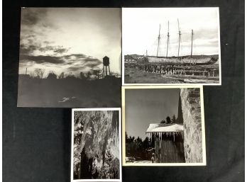 Beautiful Nature Ephemera Prints. Silhouette, Winter Cabin, Spanish Moss, Ship.