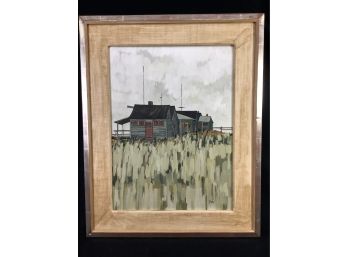 Bailey Signed Impressionist Style Oil On Canvas Painting Titled North Wharf