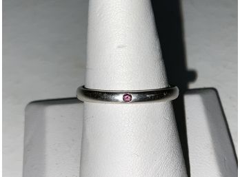 Tiffany And Co Peretti Sterling Silver Ring With Ruby