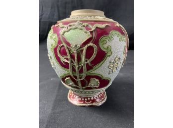 Royal Nippon Moriye Decorative Vase. Hand Painted. Enameled Flowers.