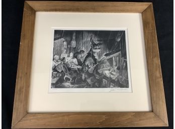 Don Freeman Signed Original Limited Lithography No. 14/50. Stagehands Study.