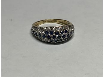 14kt Diamond And Sapphire Ring