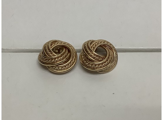 14kt Gold Rope Style Earrings 5.6 Grams