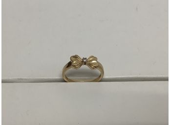 14k Diamond Bow Ring 2.8 Grams