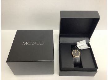 New Movado Ladies Museum Classic Yellow Gold And Black Dial Watch $595 Retail