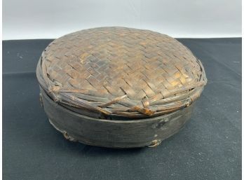Antique Sewing Basket. Handwoven.