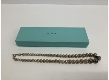 Tiffany And Co. Sterling Silver Beaded Necklace