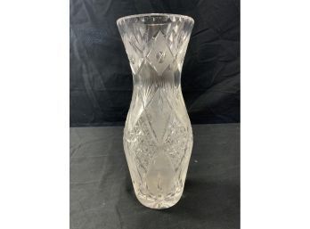 Large Cut Glass Vase. Clear & Brilliant.