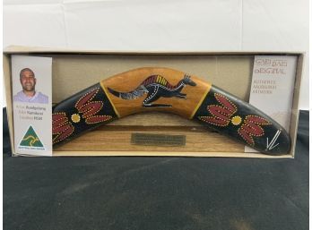 Authentic Aboriginal Hardwood Boomerang. Kamilaroi Tribe. Artist Bundgalung.