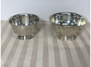 2 Revere Style Sterling Silver Bowls 12.6 Ozt