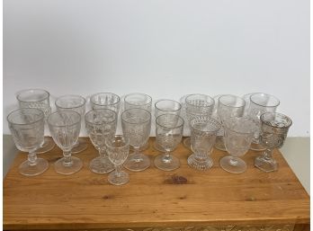 Grouping Of 17 EAPG Goblets Pattern Glass