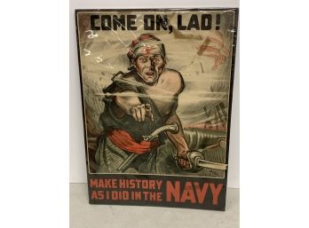Antique Navy Poster “Come On, Lad”