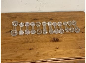 12 Cut Crystal And Pressed Glass Knife Rests