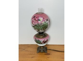 This Is A Nice Gone With The Wind Table Lamp With Floral Shade