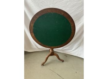 Antique Tilt Top Table With A Felt Insert
