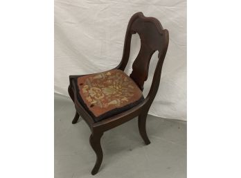 Mahogany Stickley Bros. Federal Style Side Chair With Needlepoint Seat