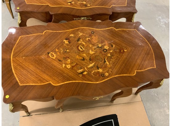8 Legged French Style Inlaid Coffee Table