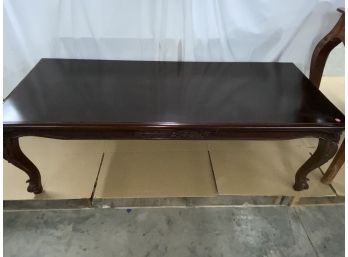 Mahogany Coffee Table With Carved Detailed Legs