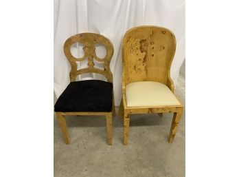 2 Burled Accent Chairs