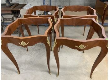 Group Of 4 Louis 15th Style Side Table Bases With Gold Armaloo