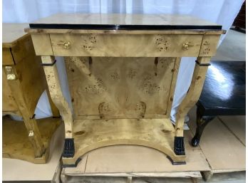 Burled Console Table With 1 Drawer And Paw Feet Detail