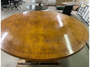 Large Burled Wood Round Dining Table