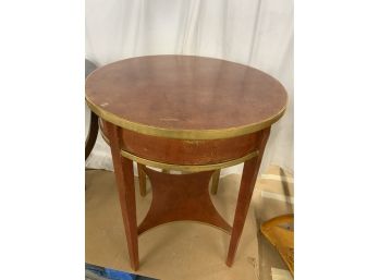 Red And Gold Wash Round Side Table