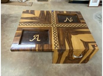 Inlaid Coffee Table With 2 Drawers