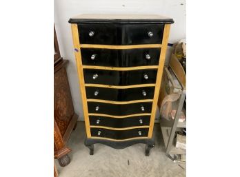 7 Drawer Lingerie Chest With Burled Detail And Black Accents