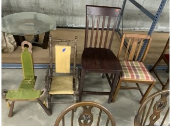 4 Piece Chair, Stool And Rocker Lot
