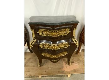 3 Drawer Marble Top Painted Bombay Style Chest