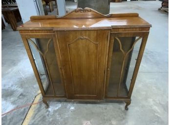 Mahogany Side By Side Desk With 2 Curio Sides