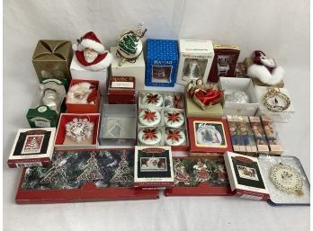 Assorted Christmas Ornaments Including Hallmark, Spode, Disney, Hummel, Peles Glass, And More