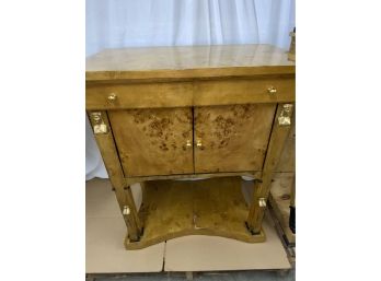 Egyptian Revival Burled 2 Drawer 2 Door Stand