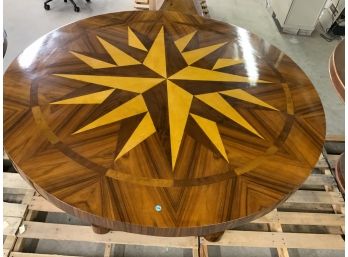 Star Inlaid Dining Room Table With Burled Base