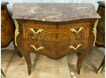 2 Drawer Pink Marble Top Commode