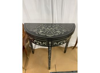 Black Painted Game Table With Grey Decoration