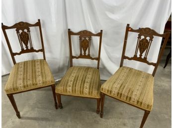 3 Piece Inlay Victorian Style Chairs