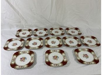 12 Gold Castle Plates Made In Japan