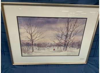 Mary Green LaForge Original Watercolor Connecticut Artist Titled City Park