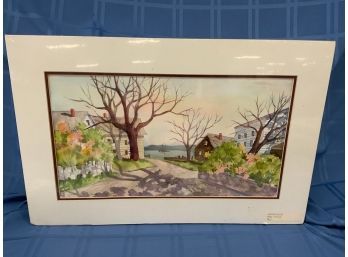 Mary Green LaForge Original Watercolor Connecticut Artist Harborside