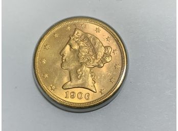 1906-s Liberty $5 Gold Piece Ms
