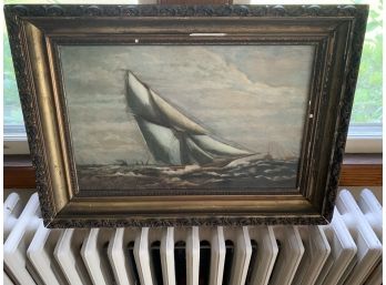 Antique Passmore? Signed Sailboat Painting With Great Victorian Frame