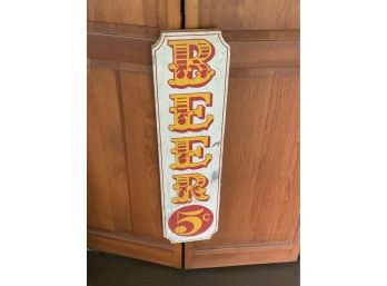 Wood Hand Painted Beer 5C Sign