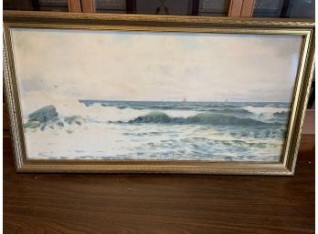 Signed Watercolor Seascape