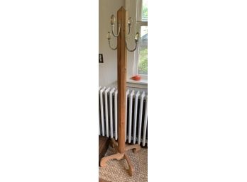 Pine Coat Rack With Glass Holders