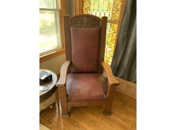 Oversized Oak Masters Arm Chair
