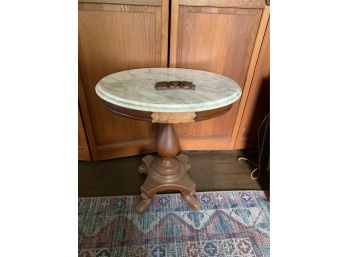 Marble Top Mahogany Side Table